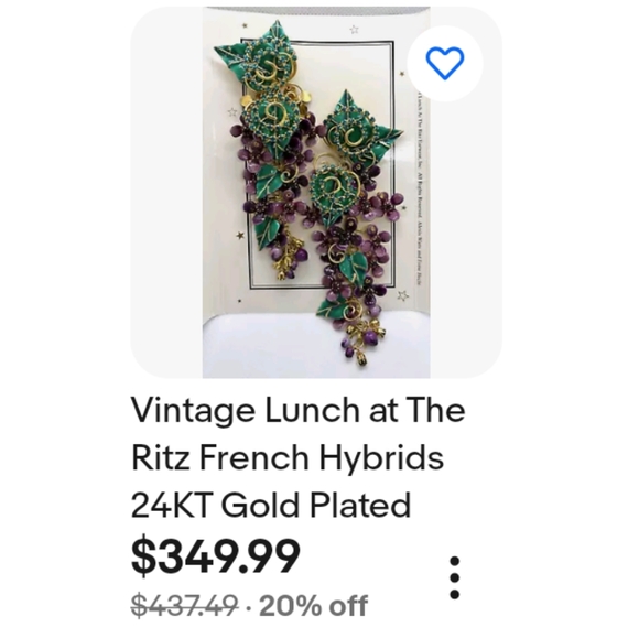 1989 Lunch at the Ritz MINT Martini Long Dangle Earrings - Picture 6 of 6